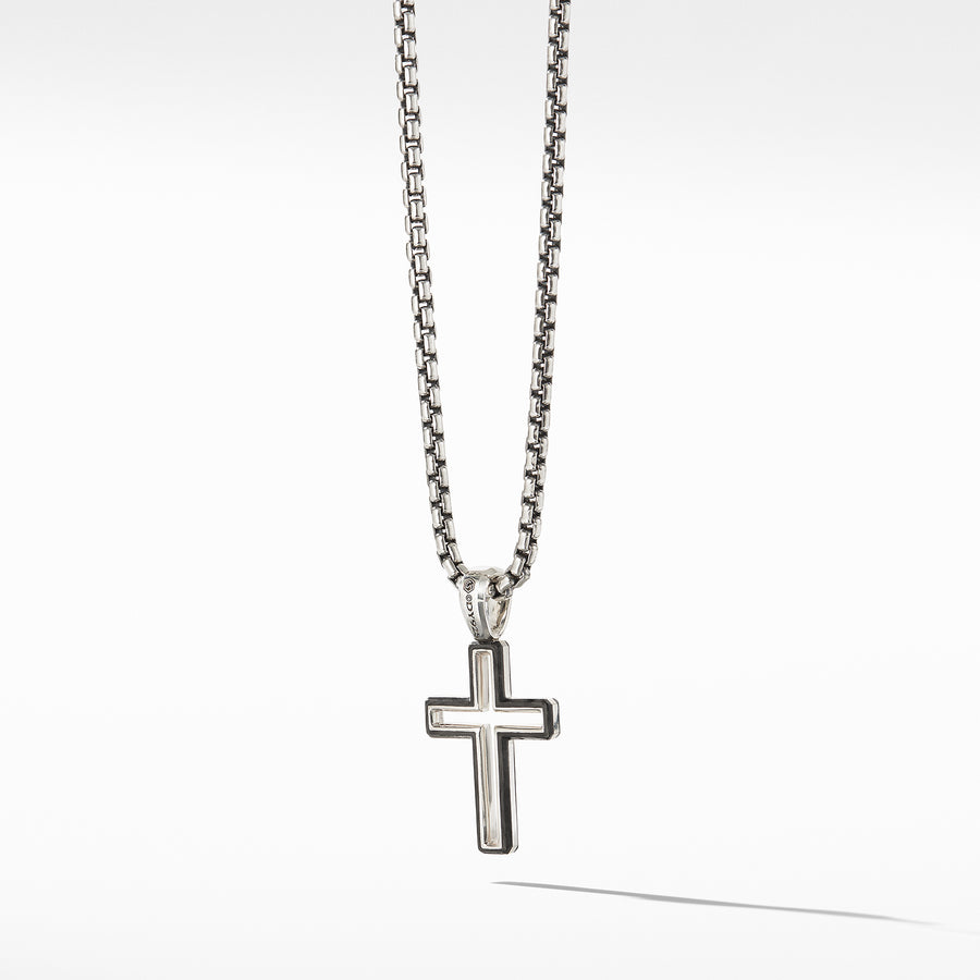 David Yurman Forged Carbon Cross Pendant - D25165MSSBFG