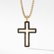 18-karat yellow gold ��� Forged carbon,  ��� Pendant, 37mm ��� Please note: pendant only, chain sold separately