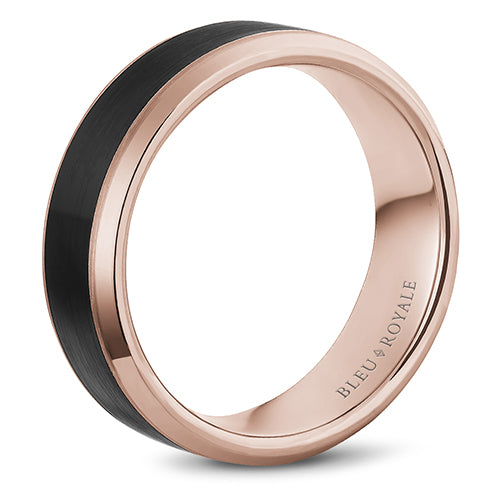 Bleu Royale 14k Rose Gold Men's Wedding Band - RYL-064R75-M10