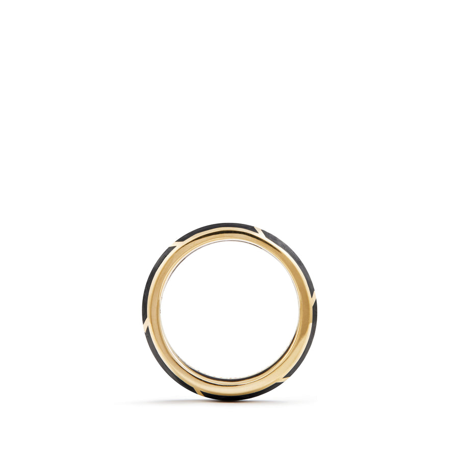 David Yurman Forged Carbon Band Ring in 18K Gold, 6mm - R25022M88BFG