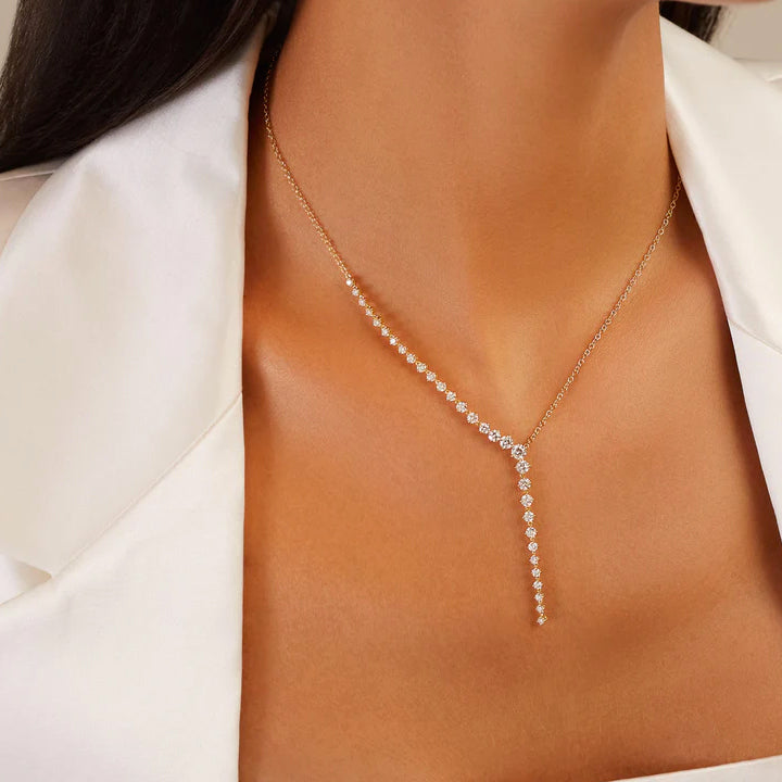 Melissa Kaye 18K Gold Aria Cascade Diamond Necklace