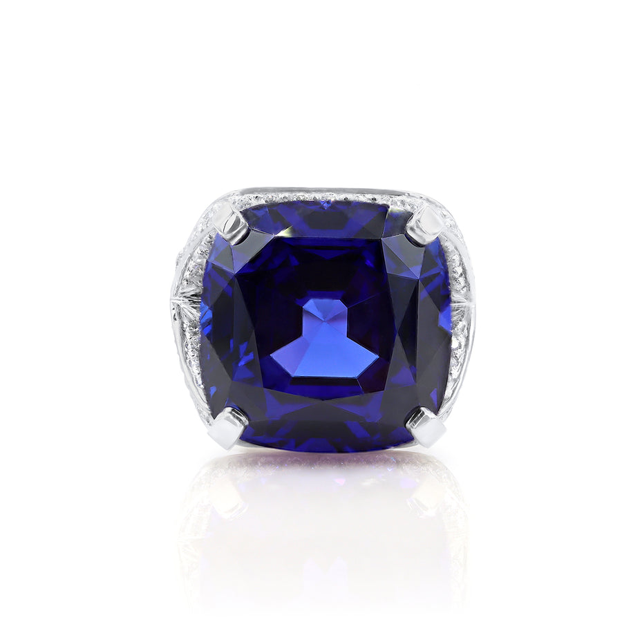 Oscar Heyman Platinum Tanzanite & Diamond Ring- 303114