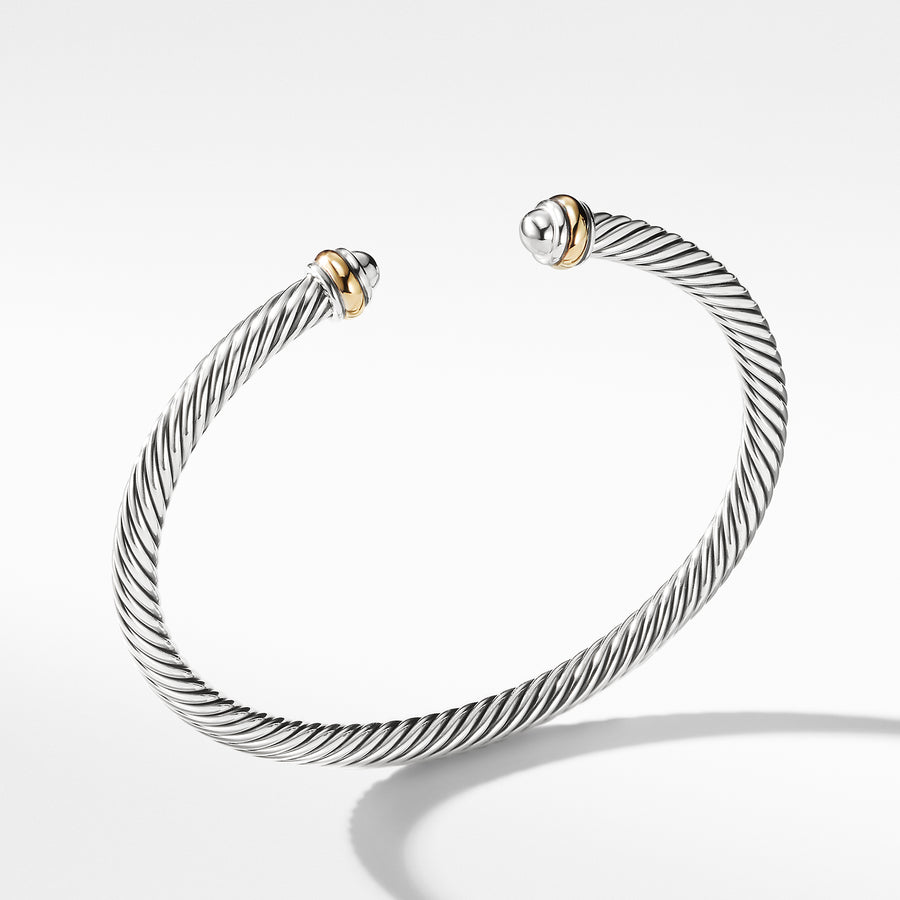 Sterling silver and 18-karat yellow goldCable, 4mm wide 