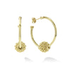 Small 18K gold hoop earrings with a Caviar beaded ball. Finished with 18K gold post backing.18K Gold18K Gold PostDiameter 30mmWidth 2mmStyle #: 01-11038-00