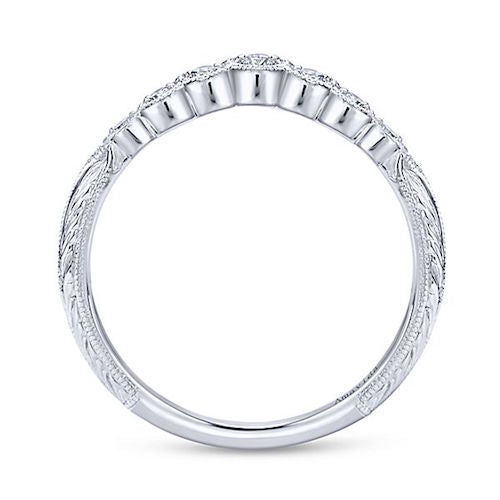 Gabriel & Co Vintage Platinum Curved Diamond Wedding Band - WB10044PT3JJ