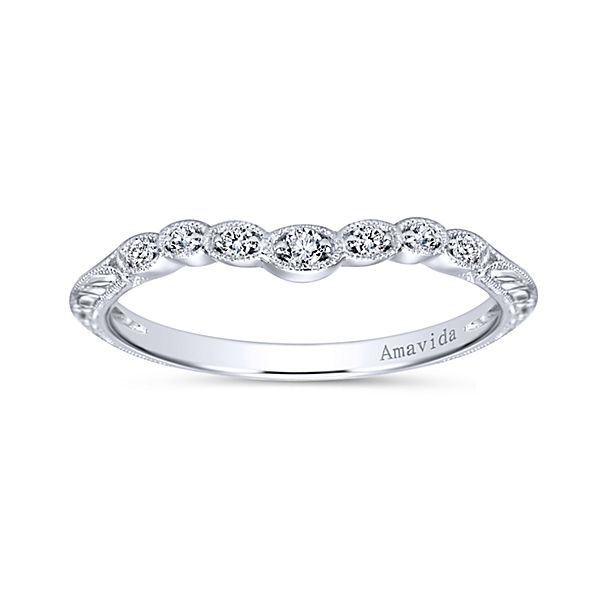 Gabriel & Co Vintage Platinum Curved Diamond Wedding Band - WB10044PT3JJ