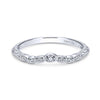 Vintage Platinum Curved Diamond Wedding Band