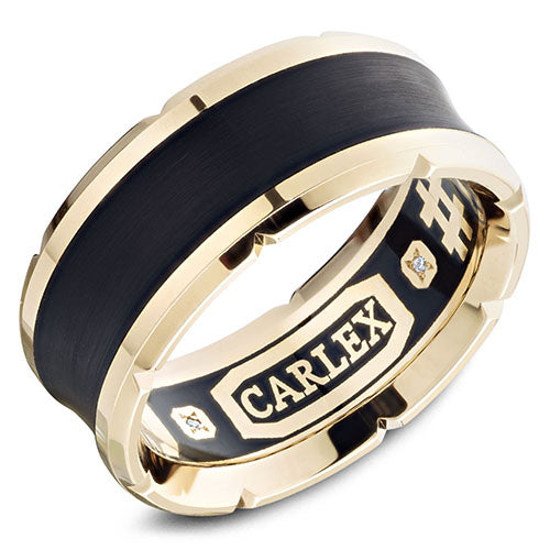 A hand painted enamel Carlex with a custom engraving of your chosen date or message. Enamel is available in black, green or blue. This ring is available in 18K (White, Yellow & Rose) gold & Platinum 950.