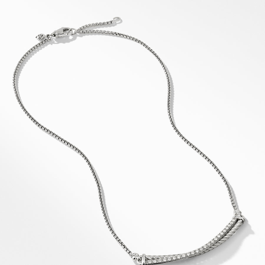 David Yurman Crossover Bar Necklace with Diamonds - N14137DSSADI-883932956467