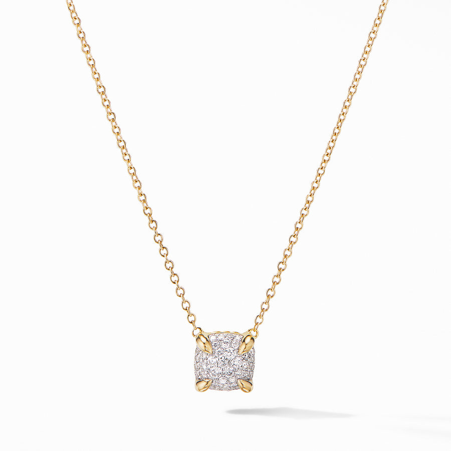 Chatelaine? Pendant Necklace in 18K Yellow Gold with Full Pav? Diamonds