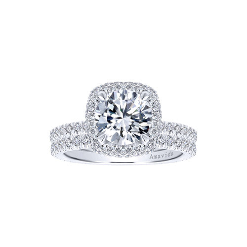 Gabriel & Co 18k White Gold Diamond Engagement Ring - ER12880R6W83JJ