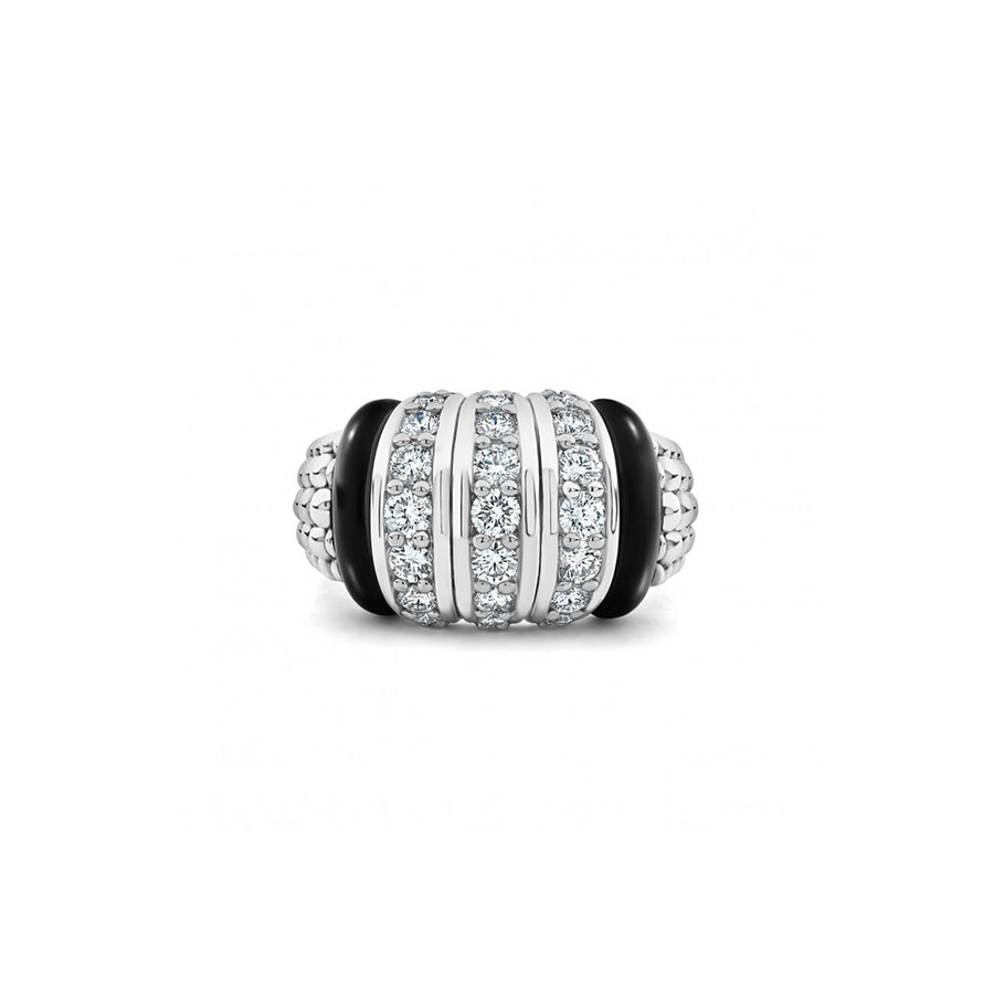 Lagos Black Caviar Diamond Ring- 02-80731