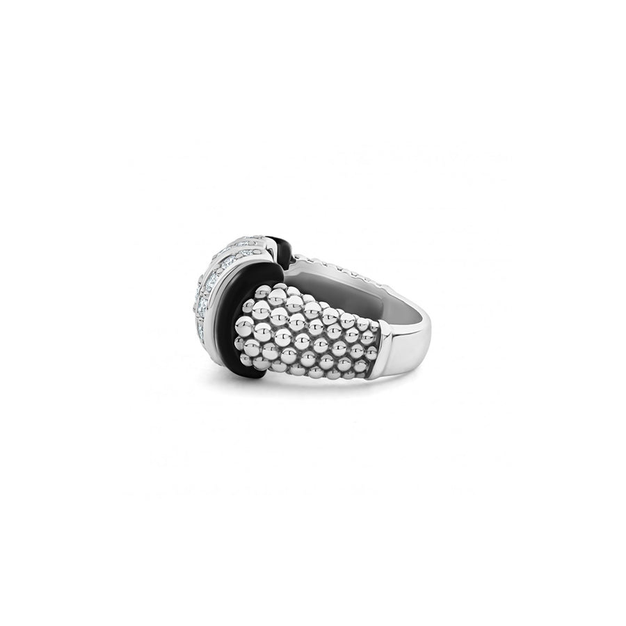 Lagos Black Caviar Diamond Ring- 02-80731
