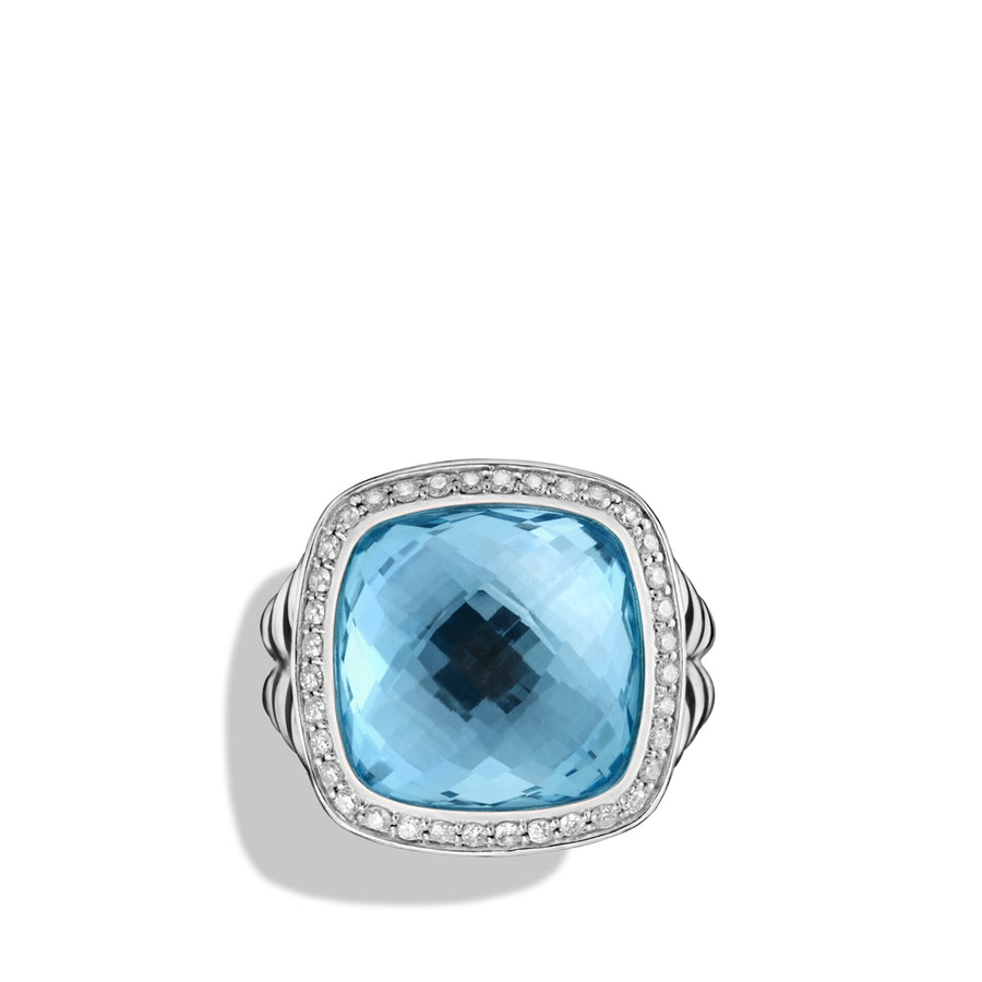 David Yurman Ring with Blue Topaz and Diamonds - R12454DSSABTDI