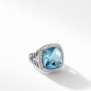 Ring with Blue Topaz and Diamonds