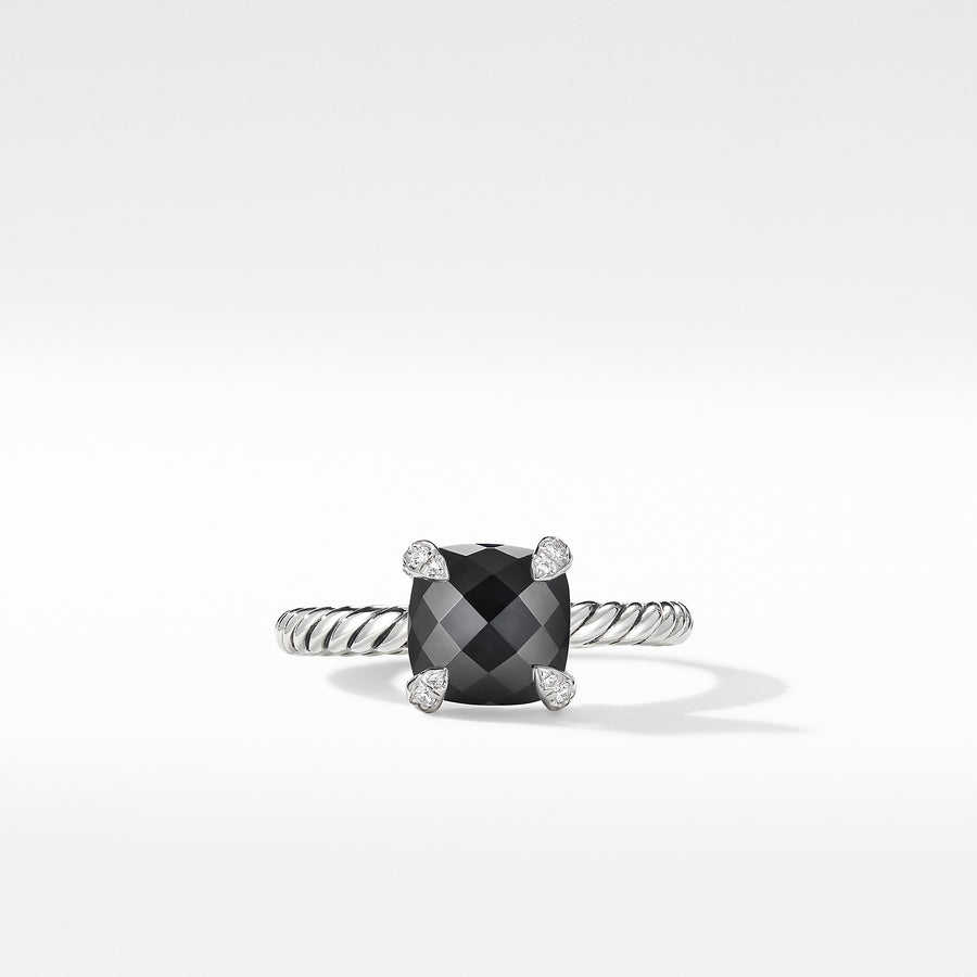 David Yurman Chatelaine Ring with Black Onyx and Diamonds- R16329DSSABODI