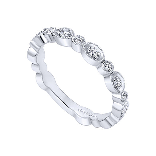 Gabriel & Co. 14k White Gold Diamond Stackable Ladies' Ring - LR4750W45JJ
