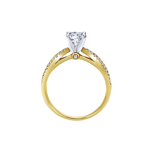 Gabriel & Co 14k Two-Tone Gold Split Shank Diamond Engagement Ring - ER8129M44JJ