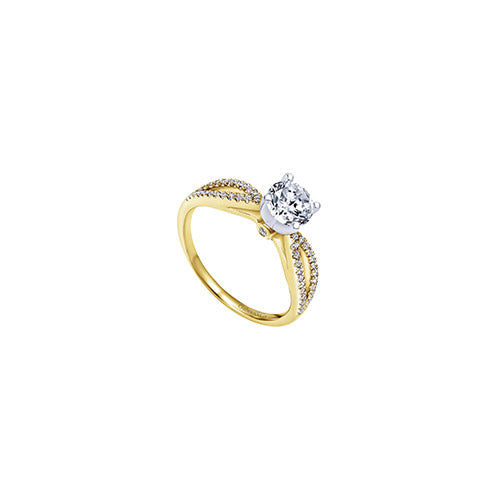 Gabriel & Co 14k Two-Tone Gold Split Shank Diamond Engagement Ring - ER8129M44JJ