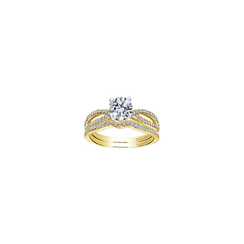 Gabriel & Co 14k Two-Tone Gold Split Shank Diamond Engagement Ring - ER8129M44JJ
