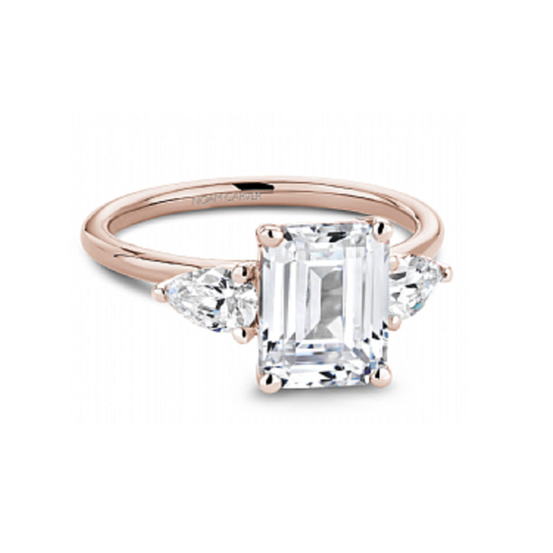 Noam Carver 14K Rose Gold Emerald Cut Three-Stone Engagement Ring- B379-01RM