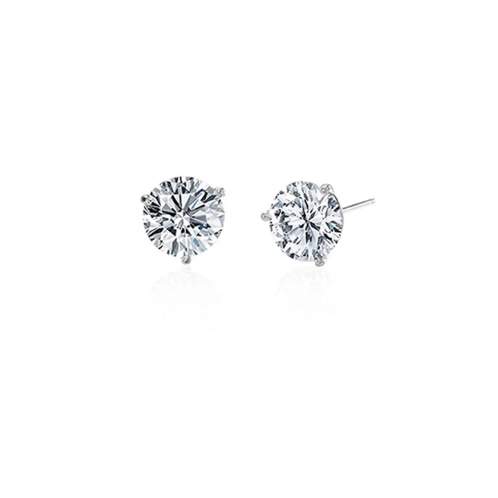 14K White Gold 4.05ctw Diamond Stud Earrings - 102265