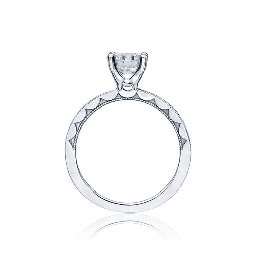 Tacori Platinum Sculpted Crescent Straight Engagement Ring - 44-15rd65