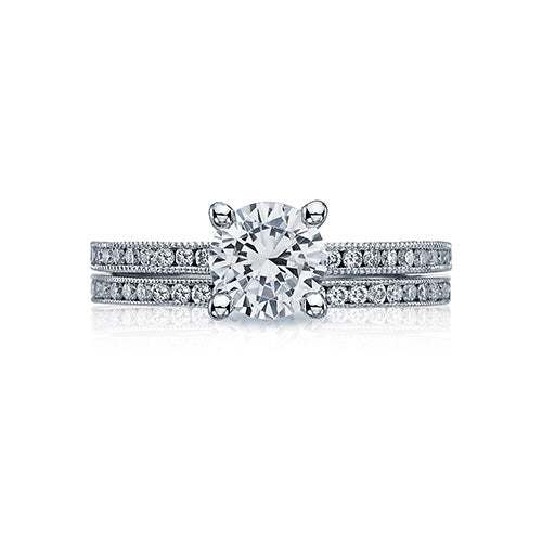 Tacori Platinum Sculpted Crescent Straight Engagement Ring - 44-15rd65
