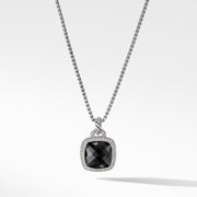 Sterling silver ��� Faceted Black Onyx, 14x14mm, Pav? diamonds, 0.32 total carat weight,  ��� Pendant, 18 x 18mm ��� Chain sold separately-