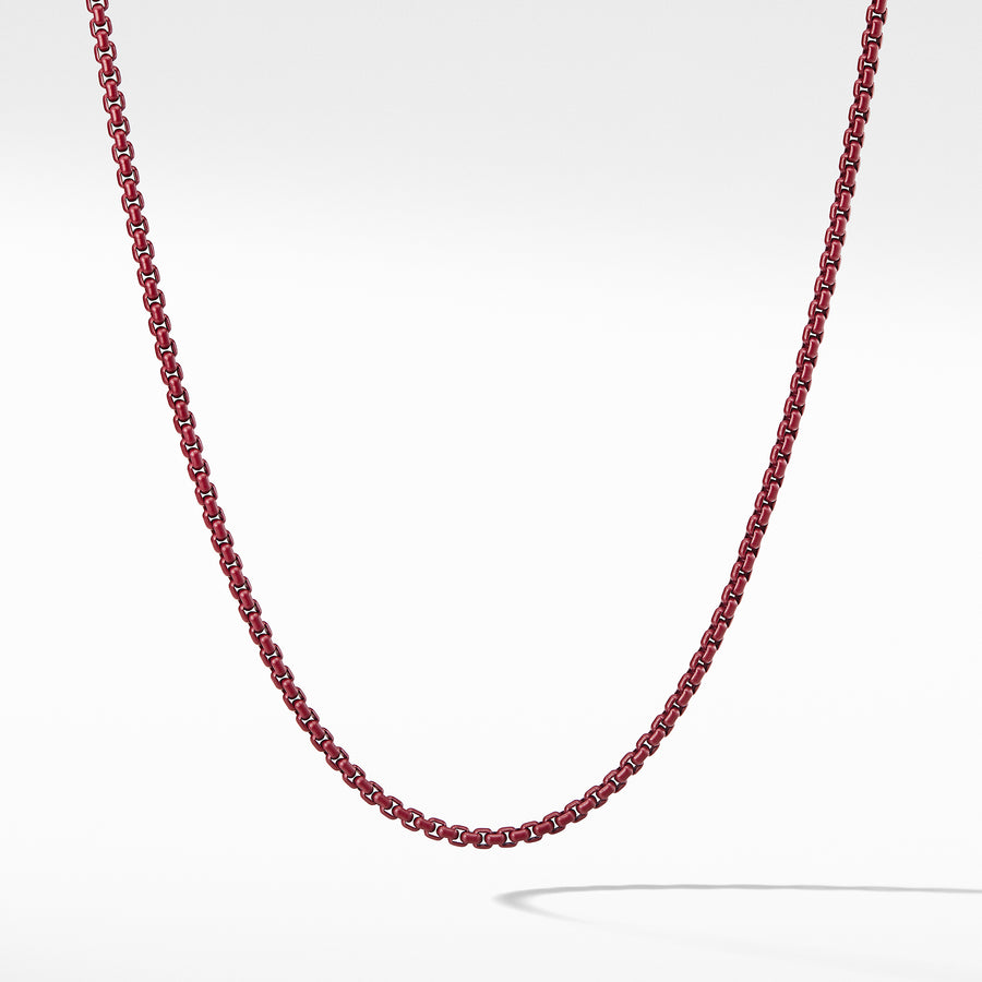 Box Chain Necklace in Burgundy