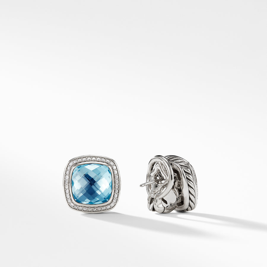 David Yurman Earrings Albion Stud Earrings with Blue Topaz and Diamonds - E12308DSSABTDI