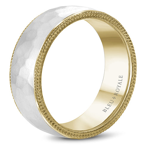 Bleu Royale 14k Two Tone Gold Men's Wedding Band - RYL-018WY85-M10