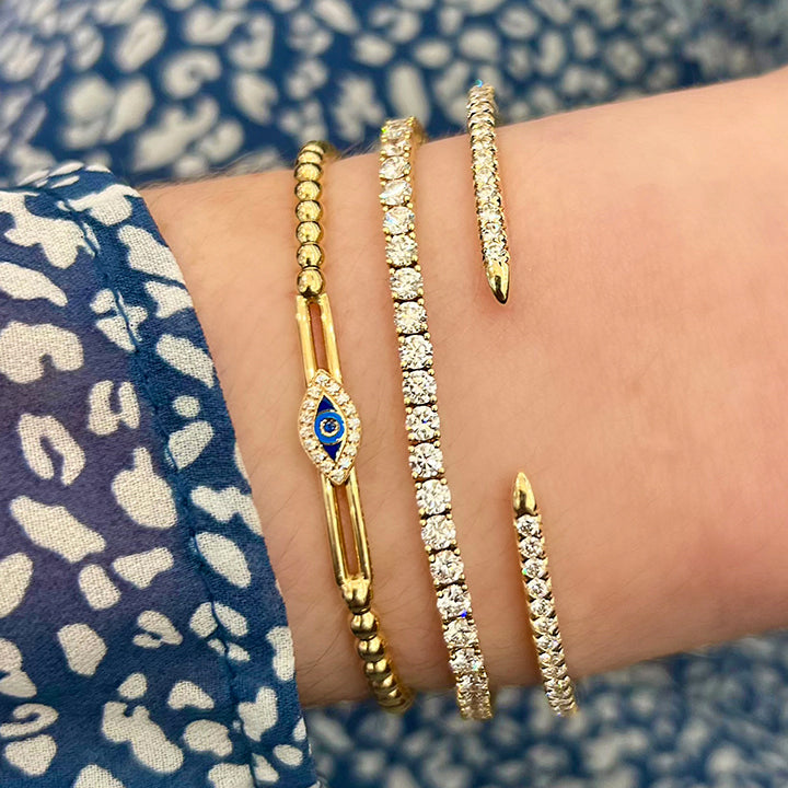 Hulchi Belluni 18K Yellow Gold Diamond & Sapphire Evil Eye Bracelet - 20373A-YSW