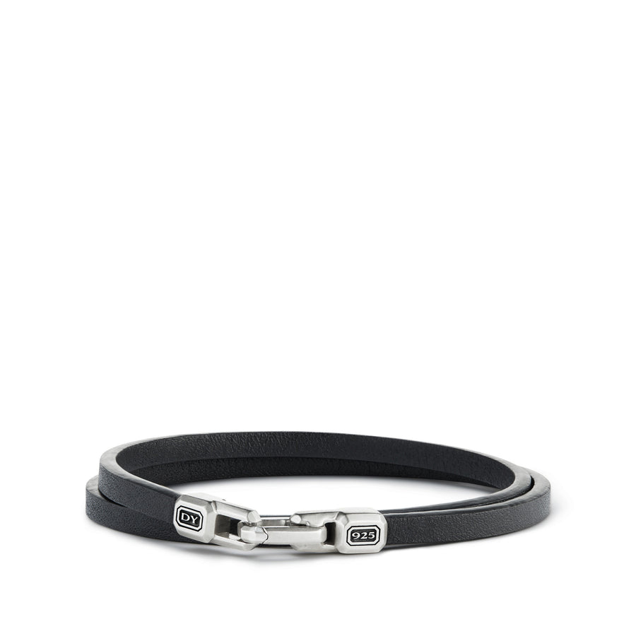 David Yurman Streamline Double-Wrap Leather Bracelet - B25125MSSBKLE