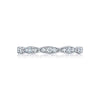 Beautiful marquise shapes give this eternity band a ribbon-like flourish. Brilliant round diamonds sparkle along a stunning diamond and platinum design.Total Carats in wedding ring as pictured equal approximately  0.33Metal Shown: Platinum