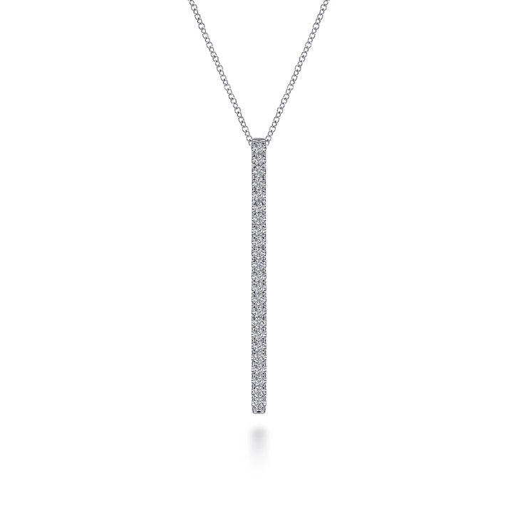 Gabriel & Co. 14K White Gold Diamond Pave Bar Pendant Necklace - NK6581W45JJ