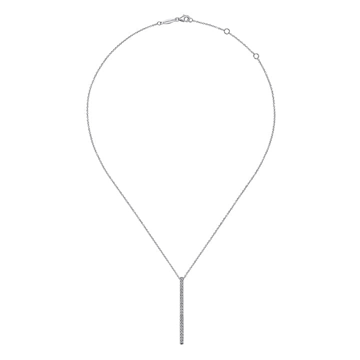Gabriel & Co. 14K White Gold Diamond Pave Bar Pendant Necklace - NK6581W45JJ