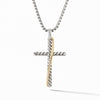 Crossover Cross Necklace  with 18K Yellow Gold