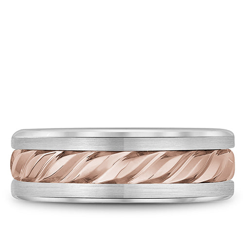 Bleu Royale 14k Two Tone Gold Men's Wedding Band - RYL-060RW75-M10