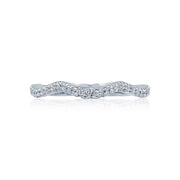 A string of diamonds made to perfectly pair with several Tacori ribbon-twist rings; creating a comfortably flush look for a beautiful and dynamic duo.Total Carats in wedding ring as pictured equal approximately  0.18Metal Shown: Platinum