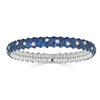 This beautiful white gold bracelet has 12.66tw blue sapphire and 0.79ctw diamonds. ZYDO ITALY has created a spring technology which allows their diamond bracelets and rings to be pulled, twisted, flexed and otherwise manipulated without breaking or losing their shape! In addition to the all diamond bracelet and rings, ZYDO has styles showcasing colored gemstones such as blue sapphire and pink sapphire. The bracelets and rings are also available in white, yellow or rose gold.  