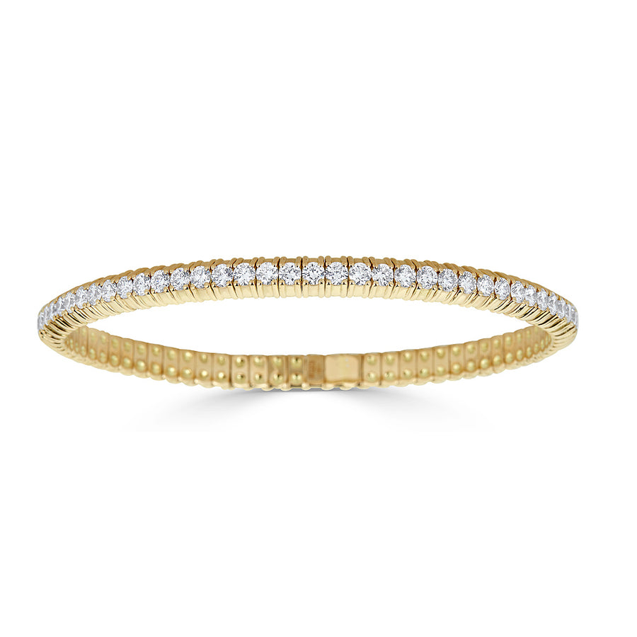 ZYDO ITALY has created a spring technology which allows their diamond bracelets and rings to be pulled, twisted, flexed and otherwise manipulated without breaking or losing their shape! In addition to the all diamond bracelet and rings, ZYDO has styles showcasing colored gemstones such as blue sapphire and pink sapphire. The bracelets and rings are also available in white, yellow or rose gold.  