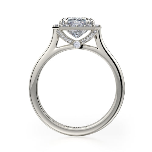 Michael M 18k White Gold Halo Engagement Ring R727-2