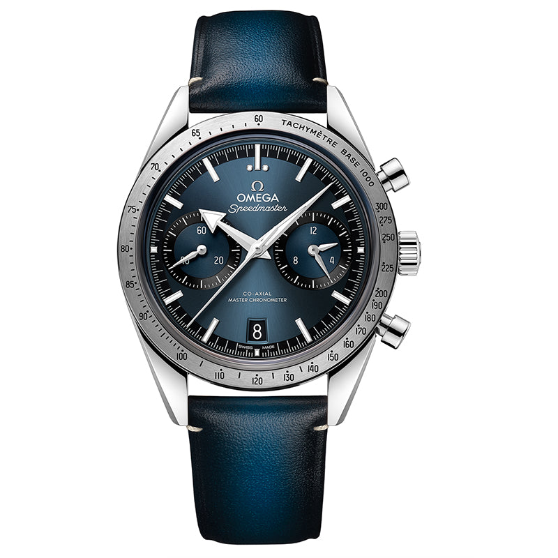Omega Speedmaster '57 Co-Axial Master Chronometer Chronograph 40.5mm Blue on Leather- 332.12.41.51.03.001