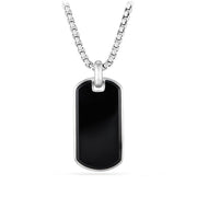 Sterling Silver ��� Black Onyx,  ��� Tag, 35mm ��� Please note: tag only; chain sold separately