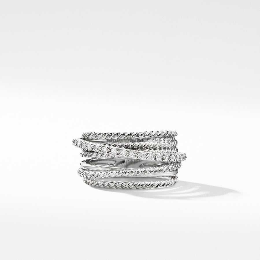 David Yurman Crossover Ring with Diamonds - R07370DSSADI