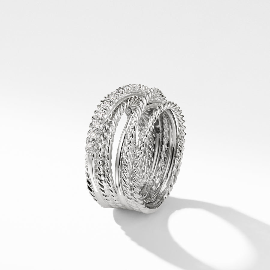 David Yurman Crossover Ring with Diamonds - R07370DSSADI