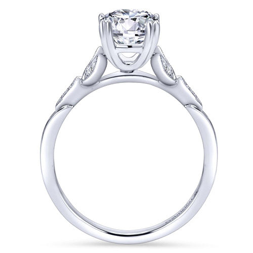 Gabriel & Co. 14k White Gold Round Vintage Engagement Ring - ER11721R4W44JJ