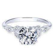 14K White Gold 0.08ct Diamond Engagement Ring *Center Stone Not Included*
