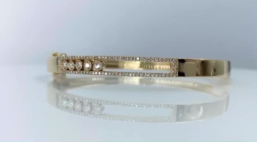 14k Yellow Gold Diamond Slider Bangle - SC55005390ZS